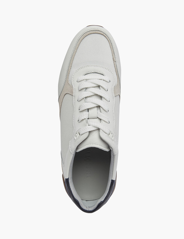 Белые мужские кроссовки из кожи и велюра MASCOTTE 58-3112321-3192M | ракурс 5