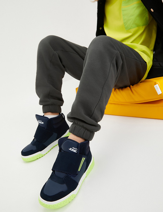 Синие кроссовки для мальчиков на липучке MASCOTTE 189-325021-0203 | ракурс 8