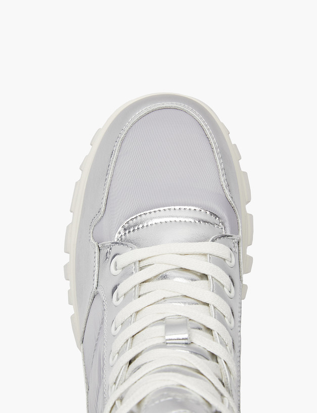 Серебристые женские ботинки на массивной подошве MASCOTTE 234-224924-0616 | ракурс 4