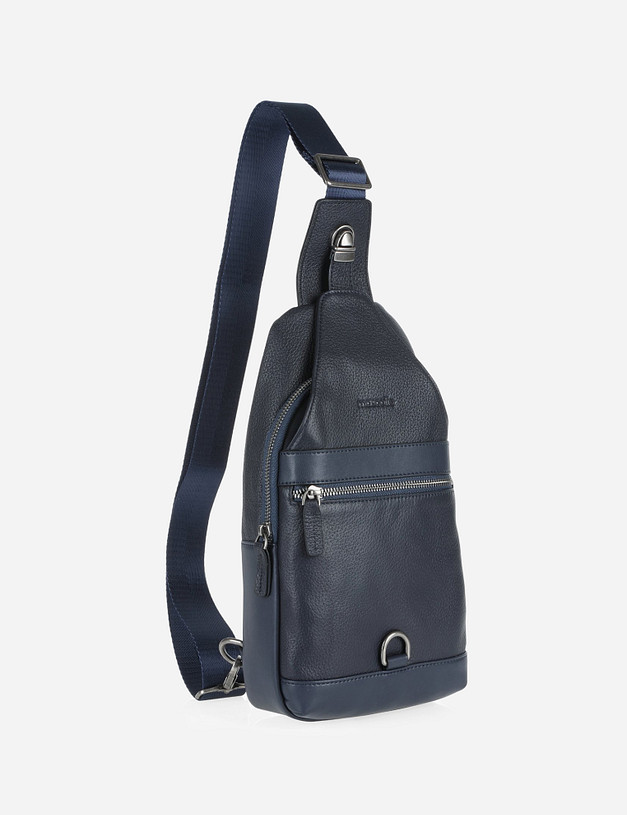 Синяя мужская сумка-слинг MASCOTTE 604-9110-103 | ракурс 3 Синяя мужская сумка-слинг MASCOTTE 604-9110-103 | ракурс 3