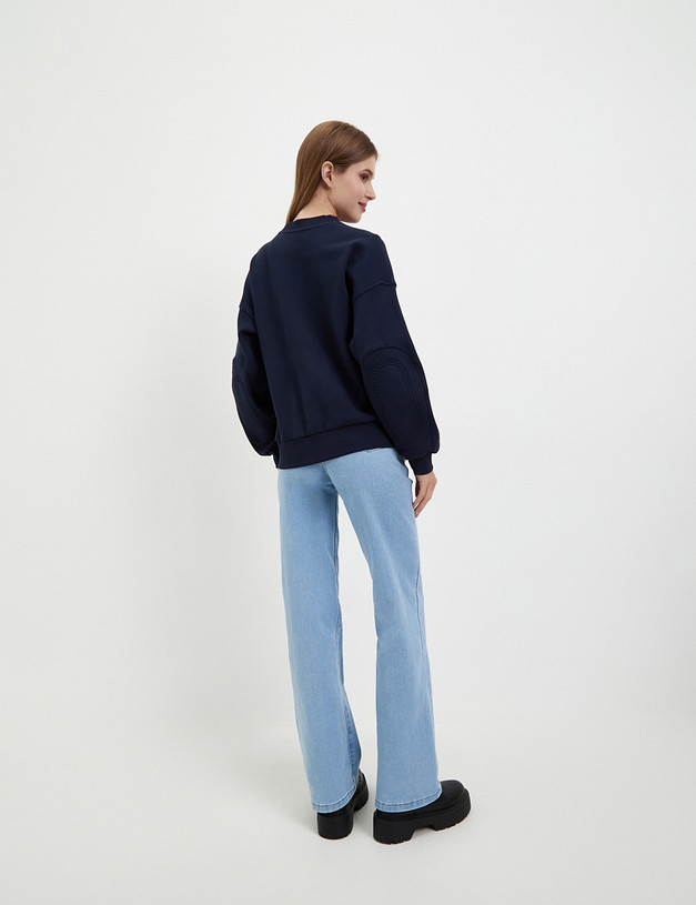Синий женский свитшот MASCOTTE 234-3287-2603 | ракурс 6