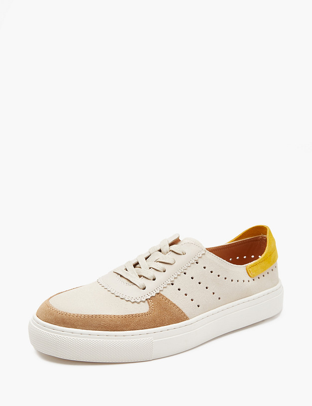 Молочные женские кеды с цветными вставками MASCOTTE 22-4120413-2210M | ракурс 2