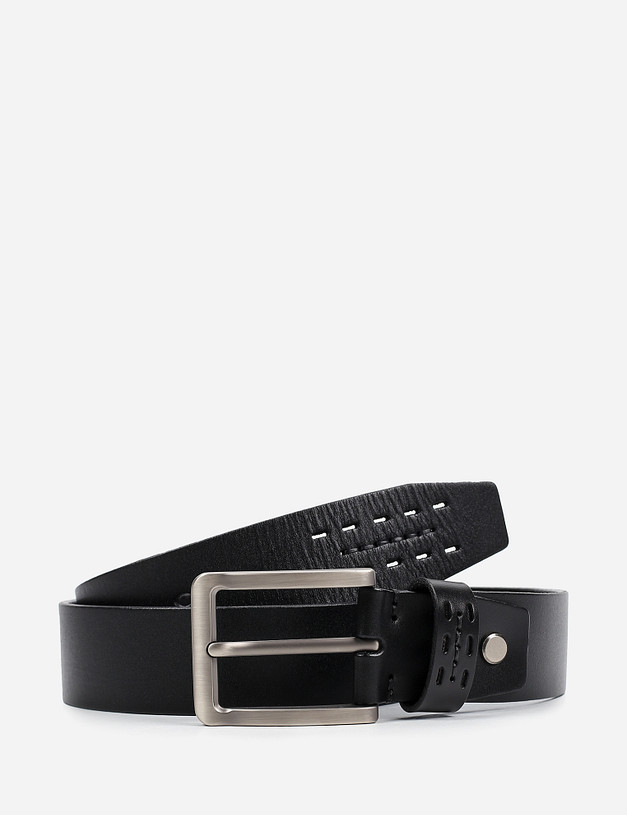 Черный мужской ремень MASCOTTE 703-9204-102 | ракурс 2