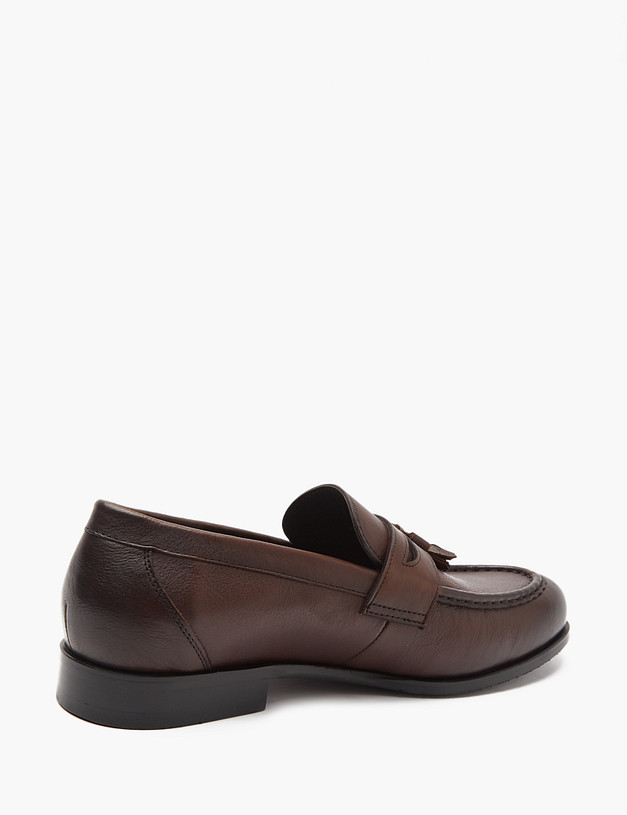 Коричневые кожаные мужские лоферы MASCOTTE 128-418012-0109 | ракурс 4