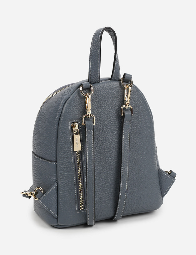 Синий кожаный женский рюкзак MASCOTTE 604-9117-103 | ракурс 3