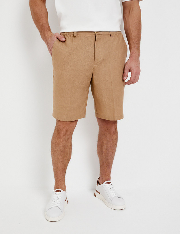 Бежевые мужские льняные шорты MASCOTTE 885-5110-2708 | ракурс 1