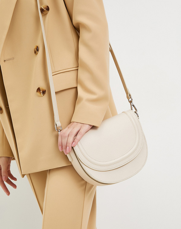 660-3205-108 Сумка женская нат.кожа-и.кожа/текстиль беж, S, Mascotte