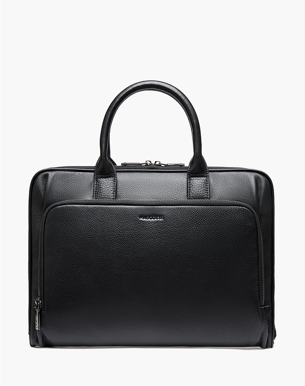 622-6115-102 Сумка мужская нат.кожа/текстиль черн, L, Mascotte