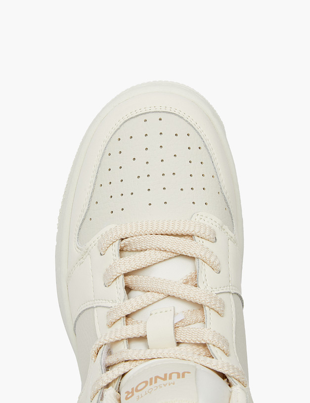 Молочные высокие кроссовки для девочек MASCOTTE 234-321921-0601 | ракурс 6