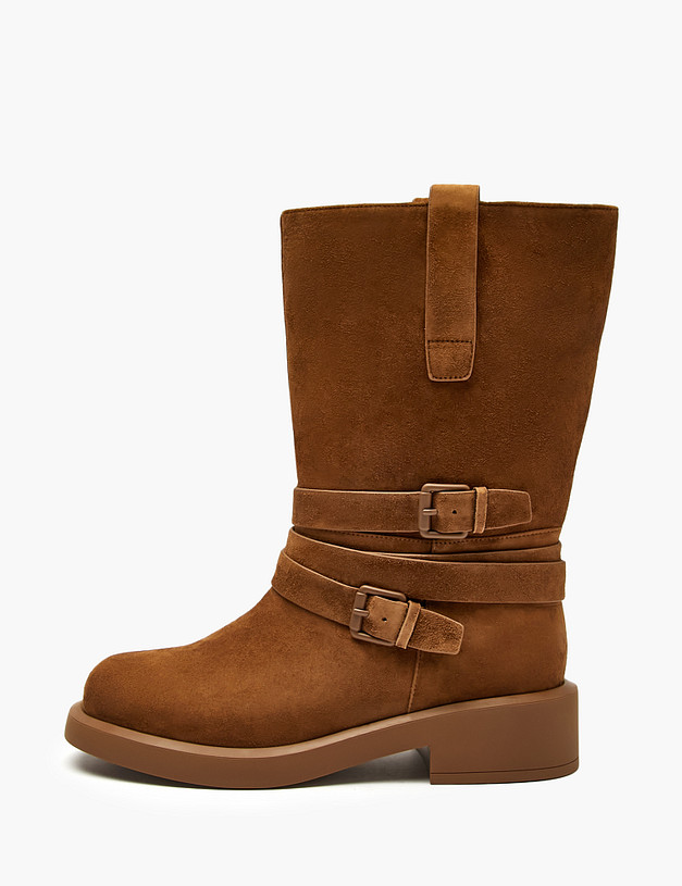 Рыжие женские зимние полусапоги MASCOTTE 126-5282031-4691M | ракурс 2