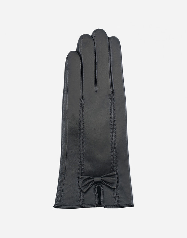 717-0205-0502 Перчатки жен. нат.кожа/ворсин черн, Mascotte