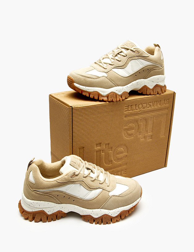 Серо-бежевые женские кроссовки MASCOTTE 189-520321-0201 | ракурс 6