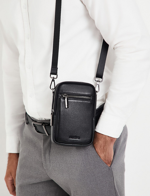 Черная мужская сумка для мобильного MASCOTTE 622-5209-102 | ракурс 1