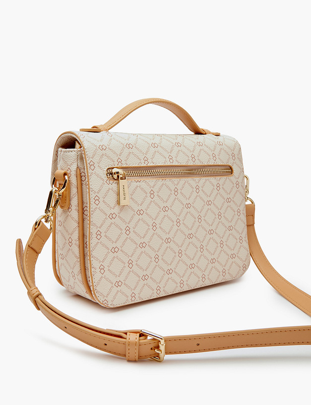 Белая женская сумка с фирменным принтом MASCOTTE 602-2205-601 | ракурс 3