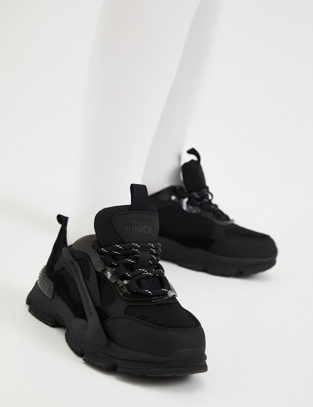 Черные детские кроссовки MASCOTTE 234-320421-0602 | ракурс 8