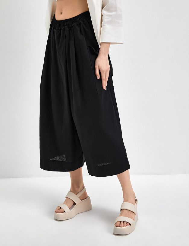 Черные женские брюки-кюлоты MASCOTTE 790-3116-2702 | ракурс 3