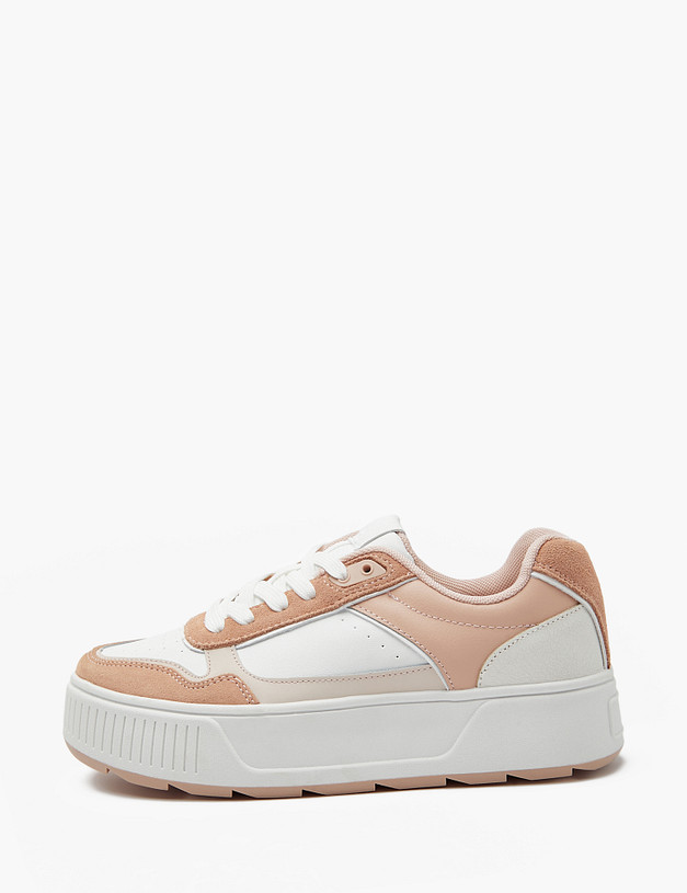 Белые женские кеды на платформе MASCOTTE 151-410121-0606 | ракурс 1 Белые женские кеды на платформе MASCOTTE 151-410121-0606 | ракурс 1