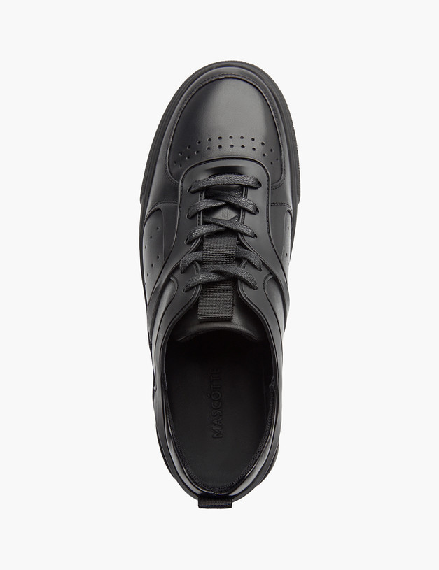 Черные кожаные мужские кеды MASCOTTE 58-3150922-3128M | ракурс 4
