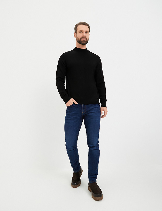 Черный мужской джемпер из шерсти мериноса MASCOTTE 852-3205-7502 | ракурс 7