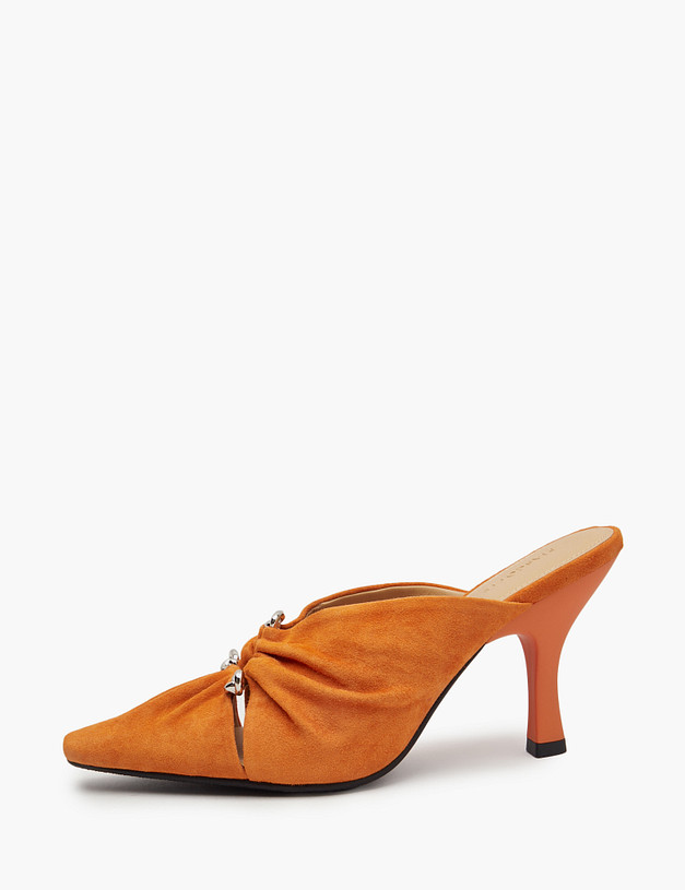 Оранжевые женские мюли на каблуке MASCOTTE 175-5163211-0613 | ракурс 2