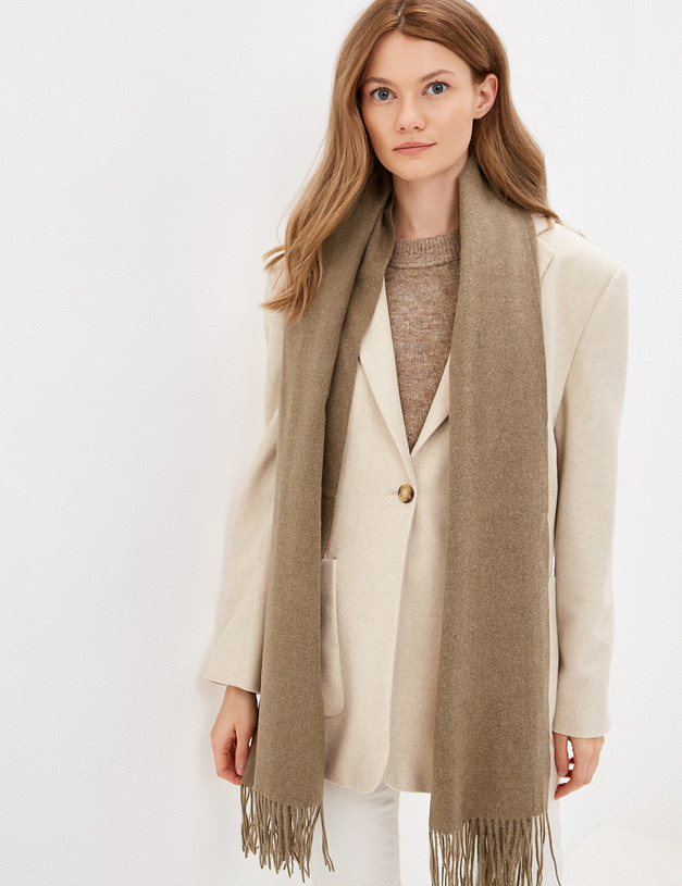 Коричневый женский шарф MASCOTTE 766-1216-2409 | ракурс 1 Коричневый женский шарф MASCOTTE 766-1216-2409 | ракурс 1