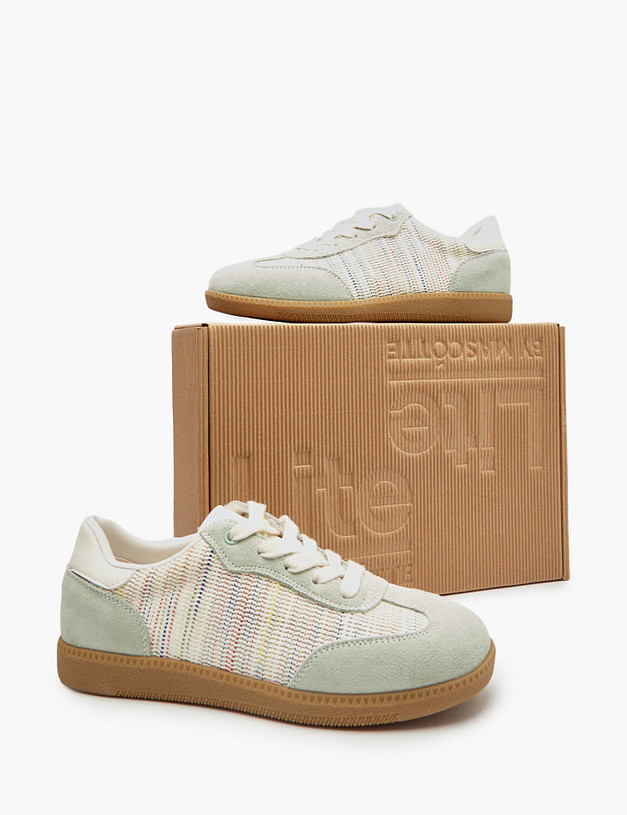 Зеленые женские кеды с разноцветными вставками MASCOTTE 234-512661-0204 | ракурс 7