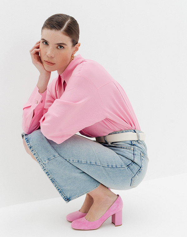 175-4123112-4637M Туфли женские велюр/нат.кожа розов, Mascotte