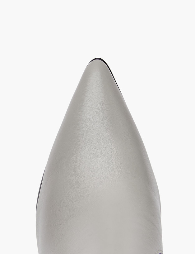 Серые кожаные женские ботфорты MASCOTTE 234-322121-0510 | ракурс 4