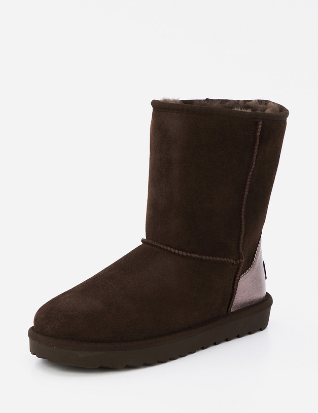 Коричневые женские угги из велюра MASCOTTE 234-1225138-0209 | ракурс 4