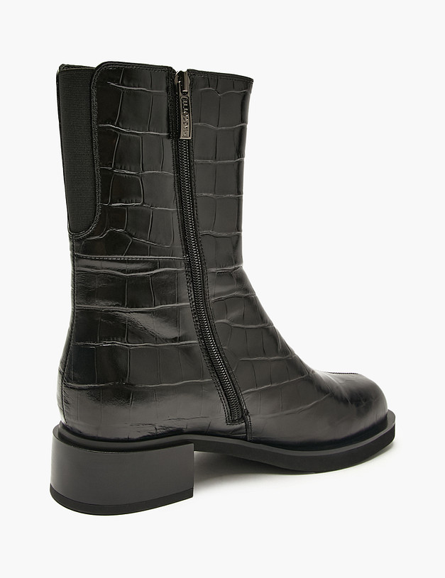 Черные женские ботинки с тиснением MASCOTTE 126-2261025-0122 | ракурс 3