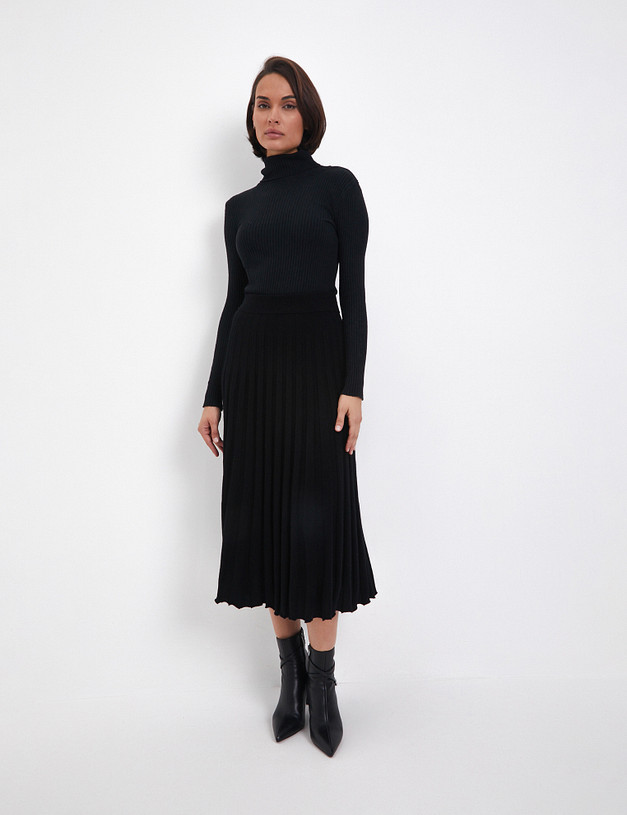 Черная женская юбка из шерсти MASCOTTE 852-4222-502 | ракурс 3 Черная женская юбка из шерсти MASCOTTE 852-4222-502 | ракурс 3