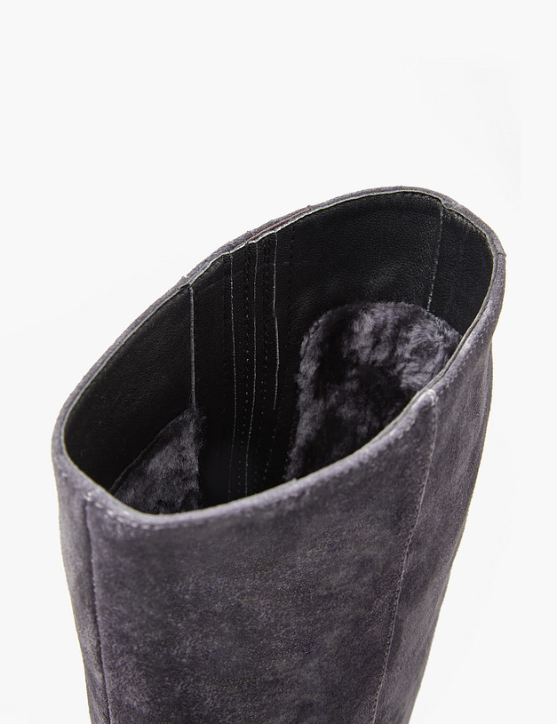 Серые велюровые женские зимние сапоги MASCOTTE 233-3201737-3656M | ракурс 6