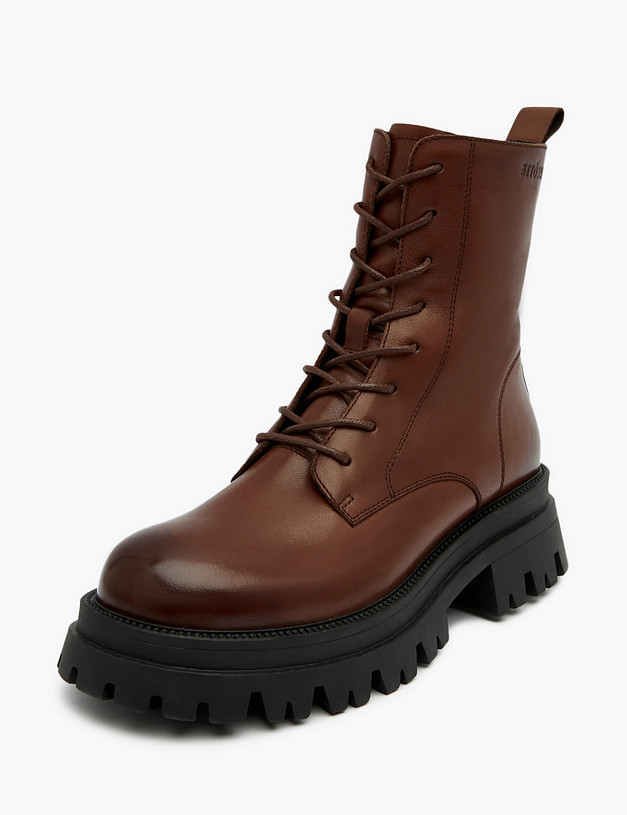 Коричневые женские зимние ботинки MASCOTTE 58-322031-0109 | ракурс 2