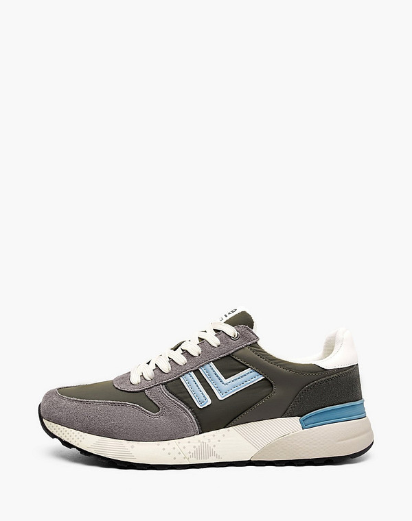 64-6191022-0210 Полуботинки для активного отдыха мужские велюр-текстиль/текстиль серый-зелен, Lite by Mascotte