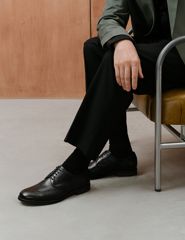 Черные мужские броги MASCOTTE 175-512812-0102 | ракурс 2