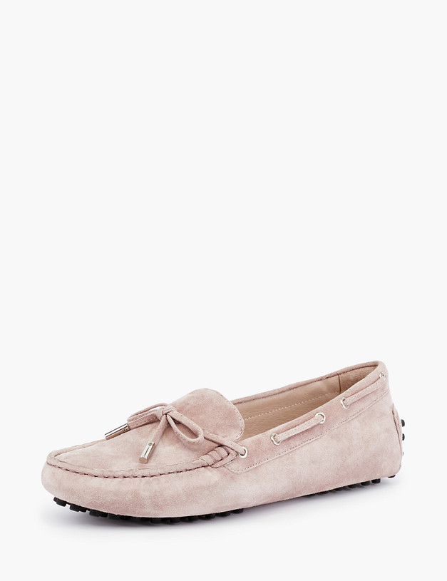 Бежевые женские мокасины из велюра MASCOTTE 11-010112-3602M | ракурс 2