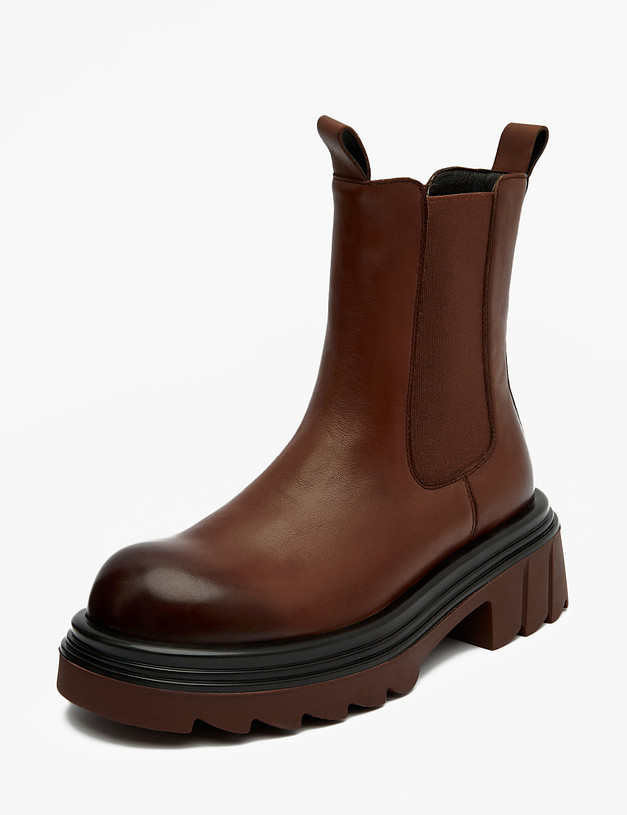 Коричневые женские челси на массивной подошве MASCOTTE 58-322122-0109 | ракурс 2