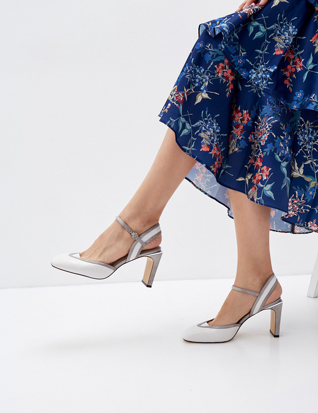 Открытые белые туфли из натуральной кожи MASCOTTE 09-1103414-3592M | ракурс 1