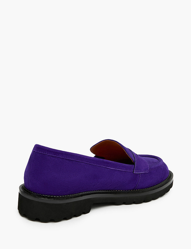 Темно-фиолетовые женские лоферы из велюра MASCOTTE 172-2265311-0603 | ракурс 3