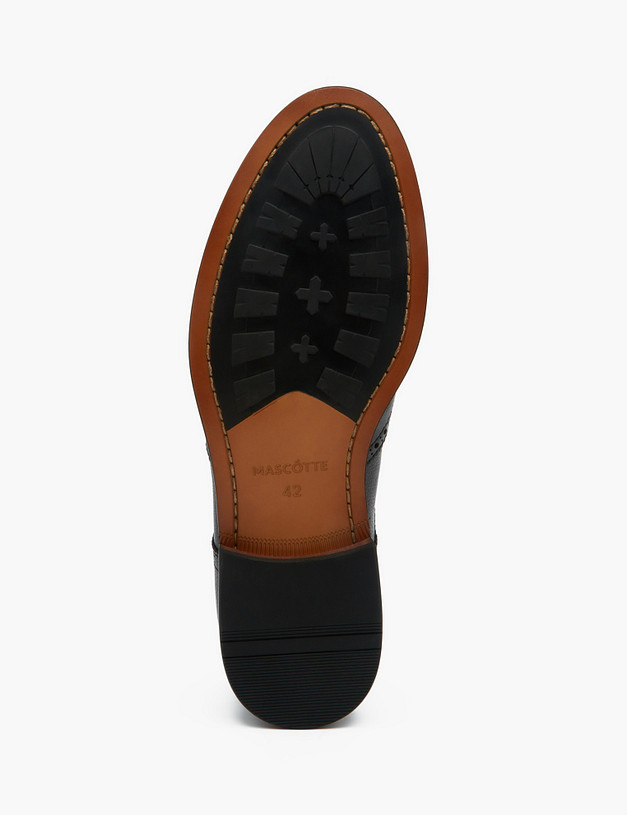Черные мужские броги из кожи MASCOTTE 128-313911-0102 | ракурс 5