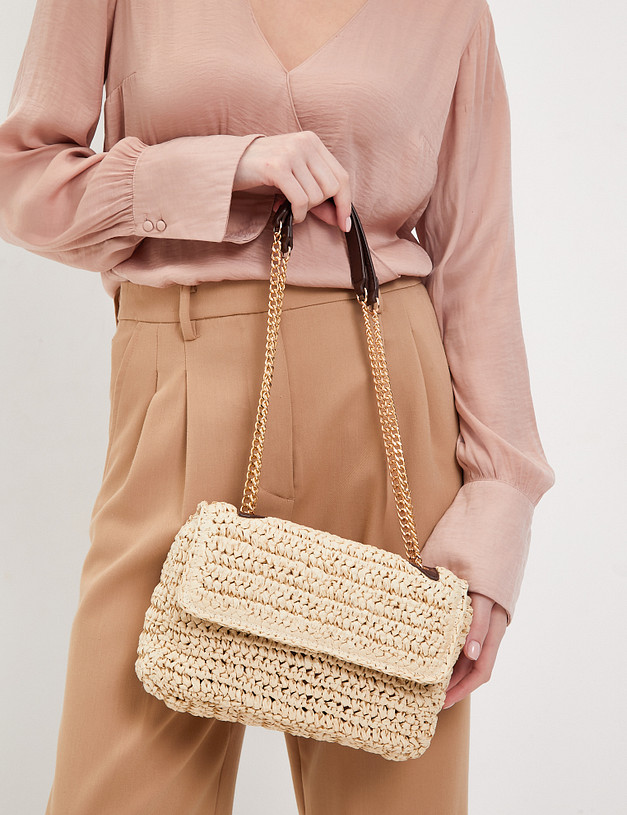 Бежевая женская плетеная сумка MASCOTTE 647-4106-0308 | ракурс 8