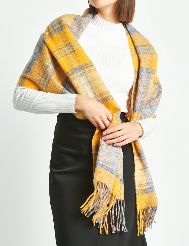 Желтый женский шарф MASCOTTE 766-2205-2418 | ракурс 1