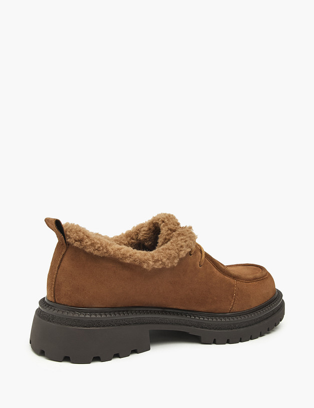 Коричневые женские дерби на меху MASCOTTE 233-522841-0609 | ракурс 3