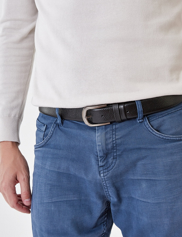 Черный мужской ремень MASCOTTE 727-1233-102 | ракурс 1