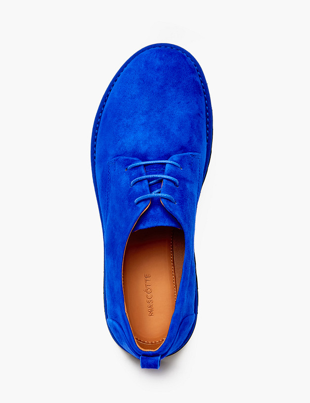 Синие женские дерби из велюра MASCOTTE 22-4120811-4628M | ракурс 4