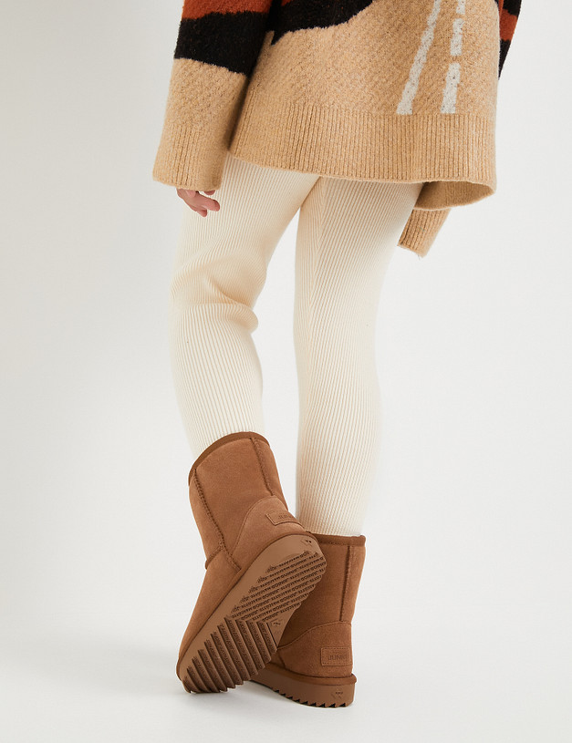 Бежевые велюровые детские угги MASCOTTE 234-326431-0208 | ракурс 10