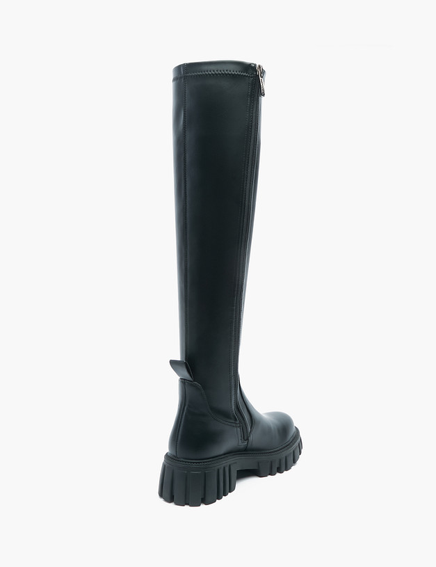 Черные женские ботфорты на массивной подошве MASCOTTE 25-224121-0602 | ракурс 6