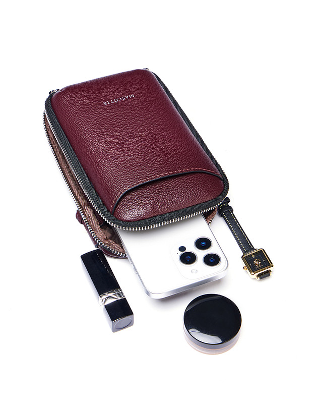 Бордовая женская сумка для мобильного MASCOTTE 610-5201-605 | ракурс 6