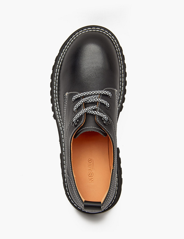Черные кожаные женские дерби MASCOTTE 58-410611-7100M | ракурс 4