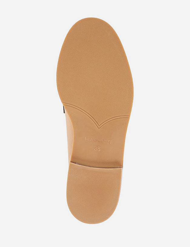 Бежевые кожаные женские лоферы MASCOTTE 233-110711-0108 | ракурс 5